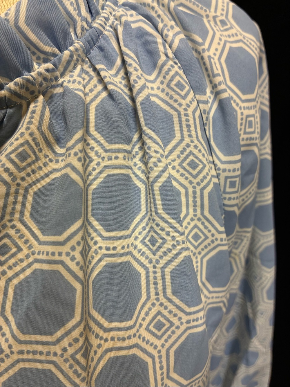 Ruby Rd. Light Blue Geometric Button-Front Blouse - Picture 4 of 9